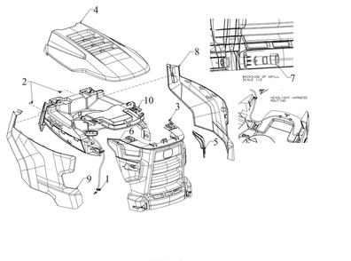 Hood 2 Diagram and Parts List for XT2-LX46EFI (13AZA1CN010)(2020) Cub Cadet Lawn Tractor